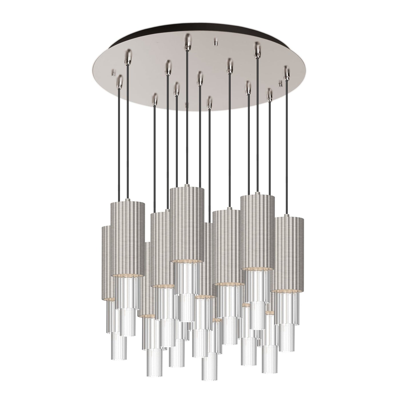 Alora Mood Bordeaux brushed nickel multi-pendant MP502204BNCR-13