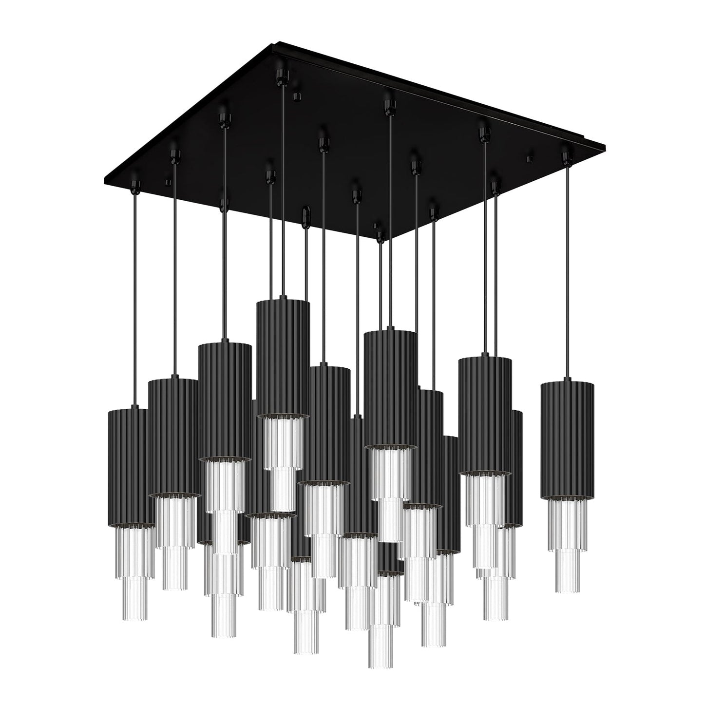 Alora Mood Bordeaux matte black multi-pendant MP502204MBCR-16