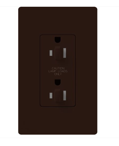 Lutron Claro 15 A tamper-resistant duplex receptacle in Brown