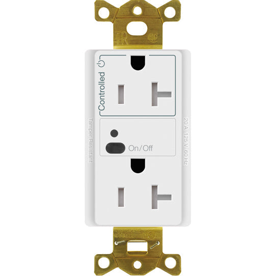 Lutron Vive 20 A duplex receptacle in White