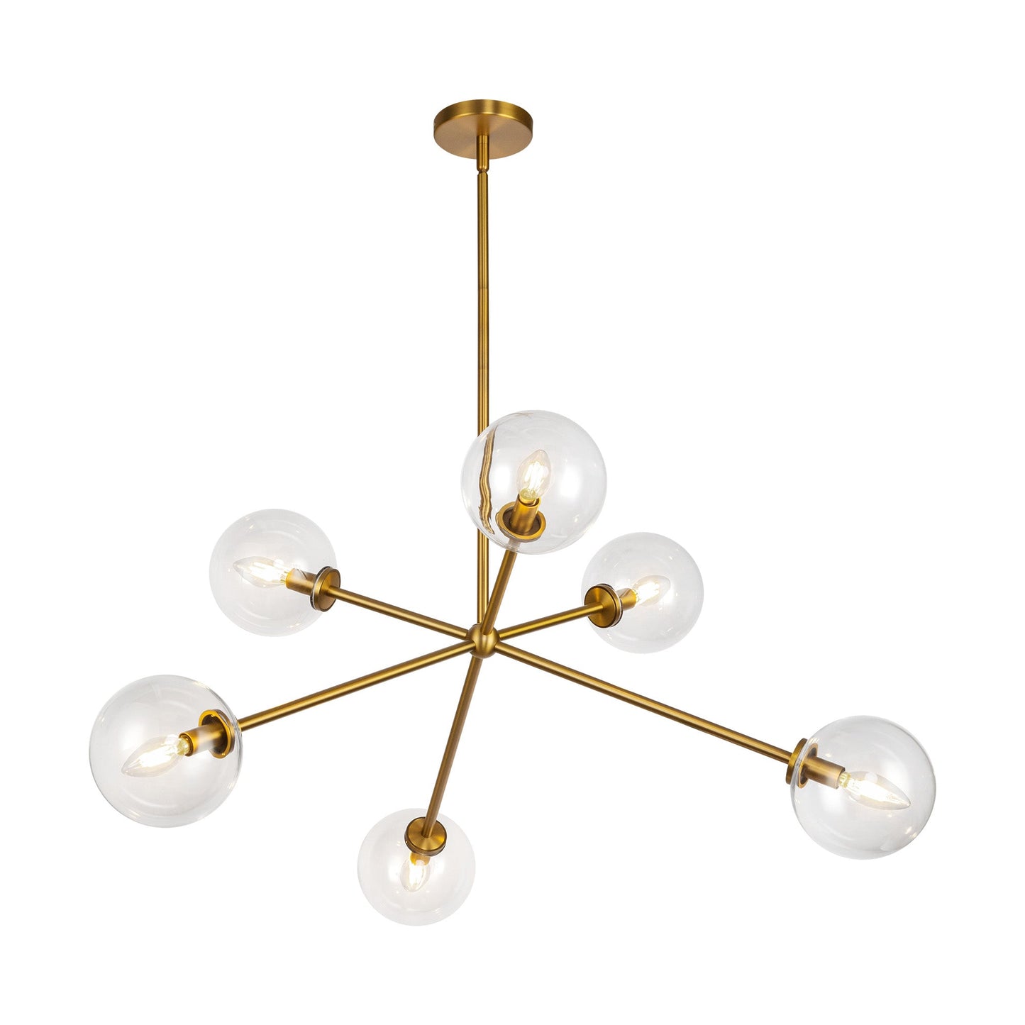 Alora Mood Cassia aged gold chandelier CH549640AGCL