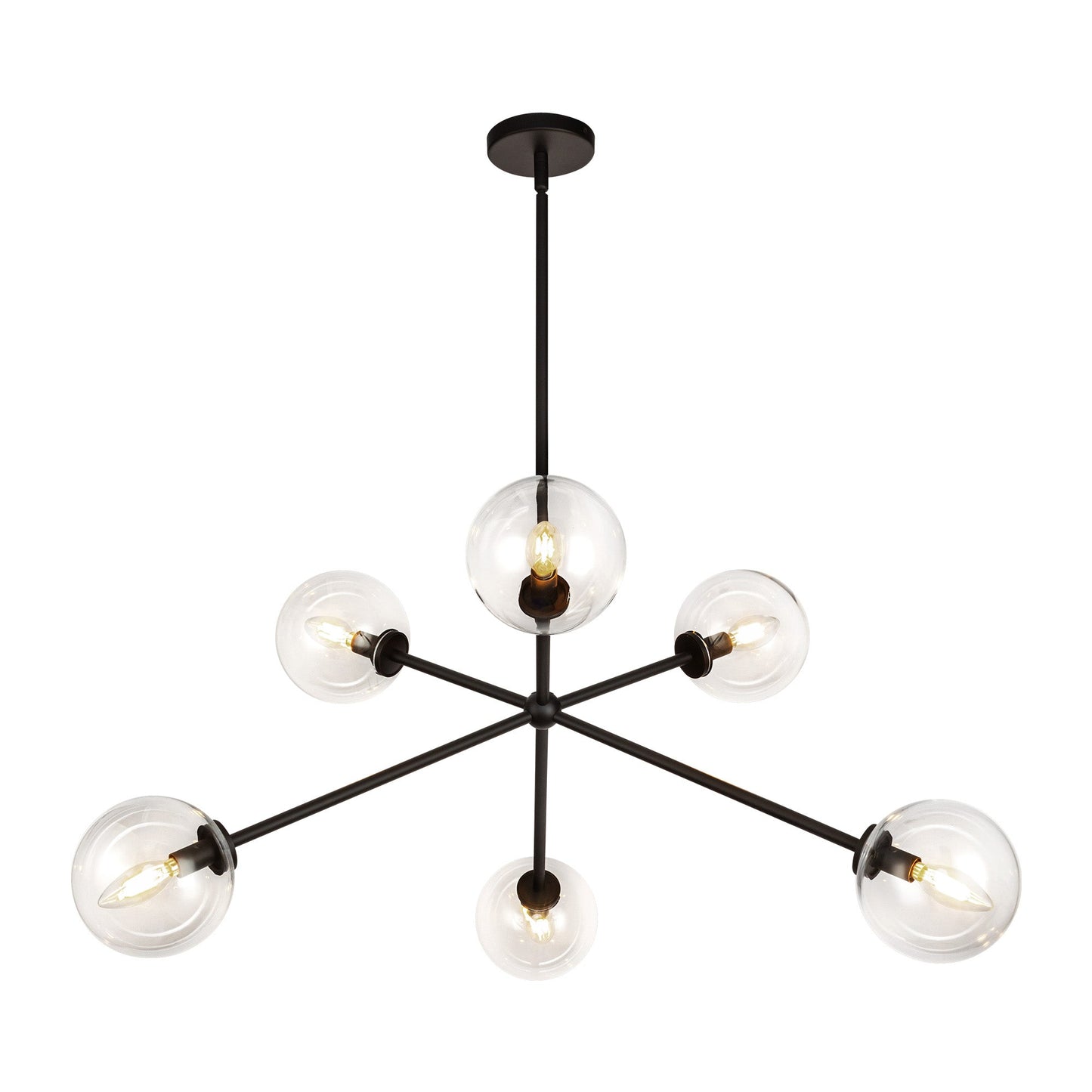 Alora Mood Cassia matte black chandelier CH549640MBCL