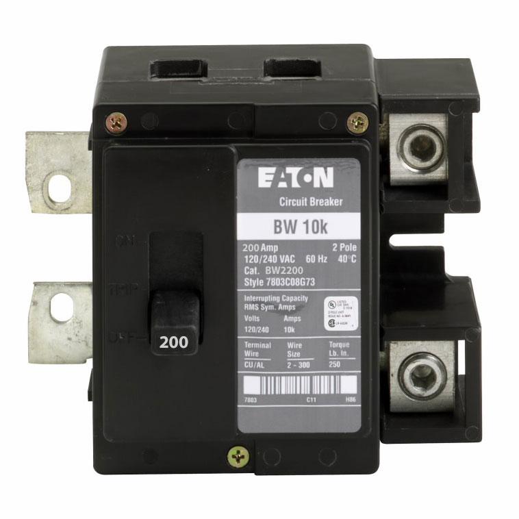 Eaton 200A 2-Pole 120/240V Plug-On Circuit Breaker, 10 kAIC, BW Series