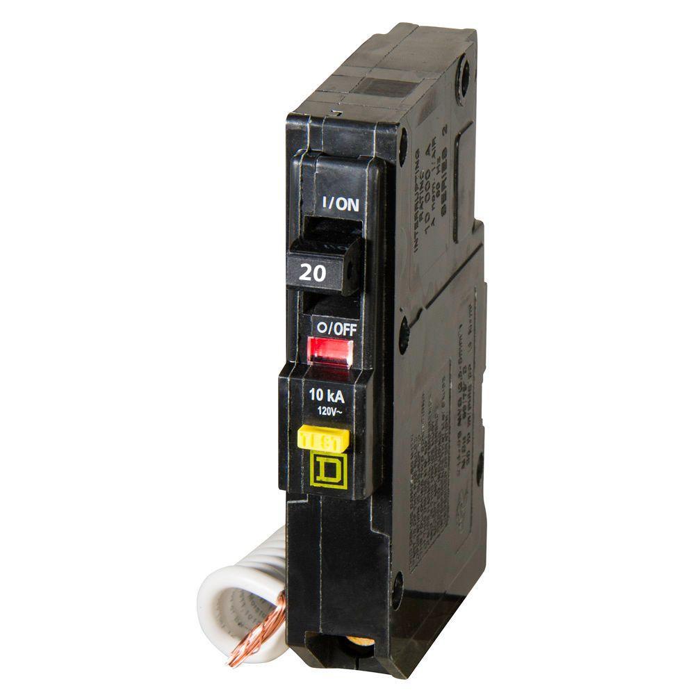 Square D 20A 120VAC 1-Pole QO Frame Ground Fault Circuit Breaker Plug-On