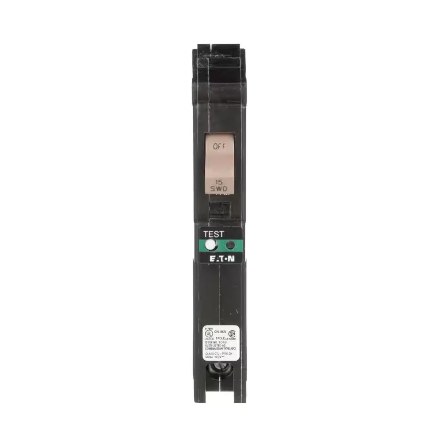 Cutler Hammer 15A 120/240V 1-Pole CH Combo AFCI Circuit Breaker 10 kAIC Plug-On Neutral