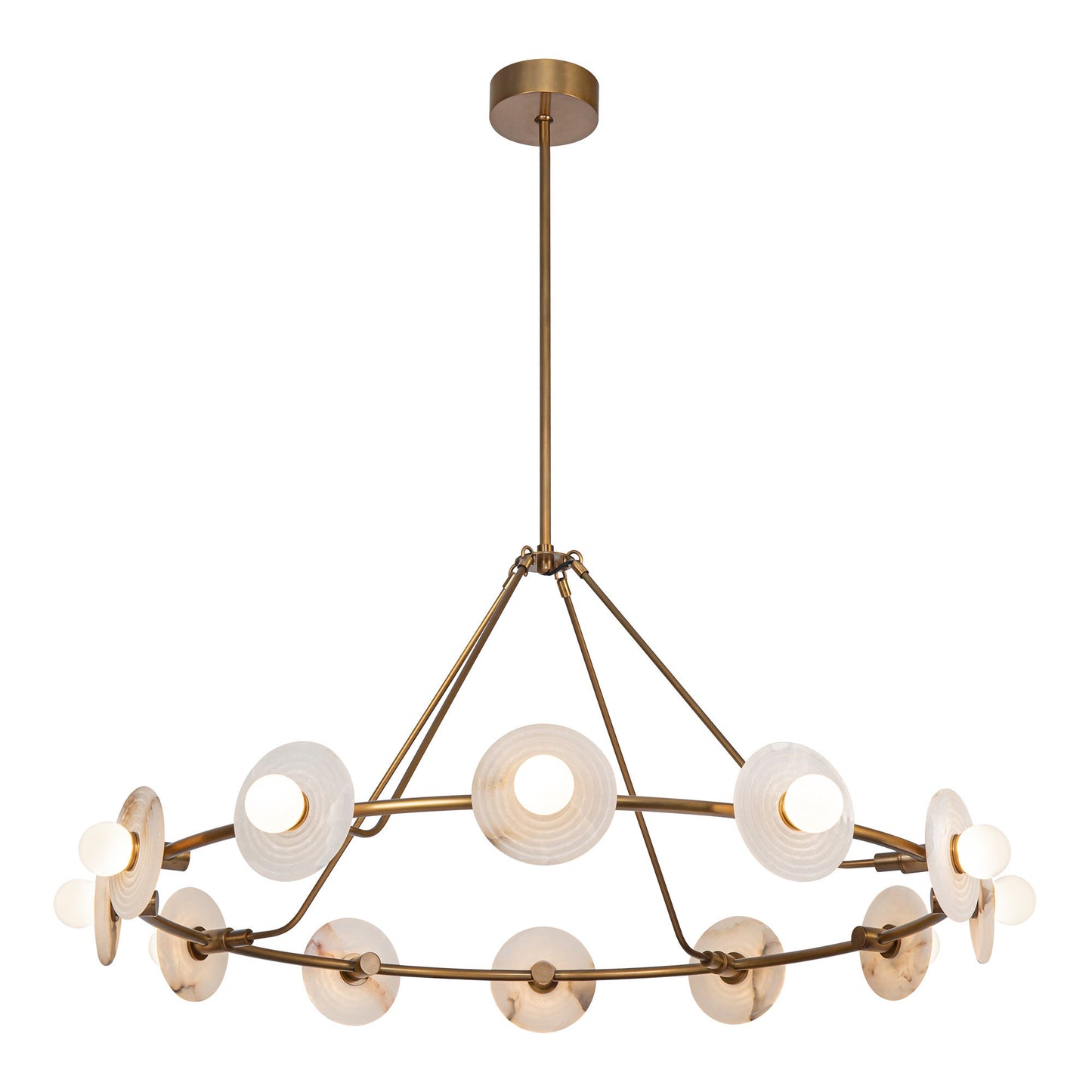 Alora Dahlia vintage brass chandelier CH346046VBAR