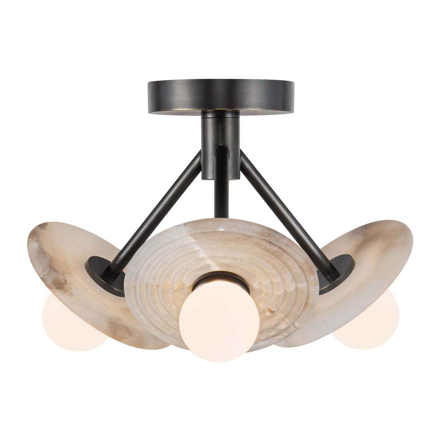 Alora Dahlia urban bronze semi-flush mount SF346313UBAR