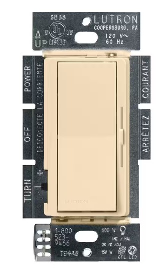 Lutron Diva LED+ dimmer switch in Ivory