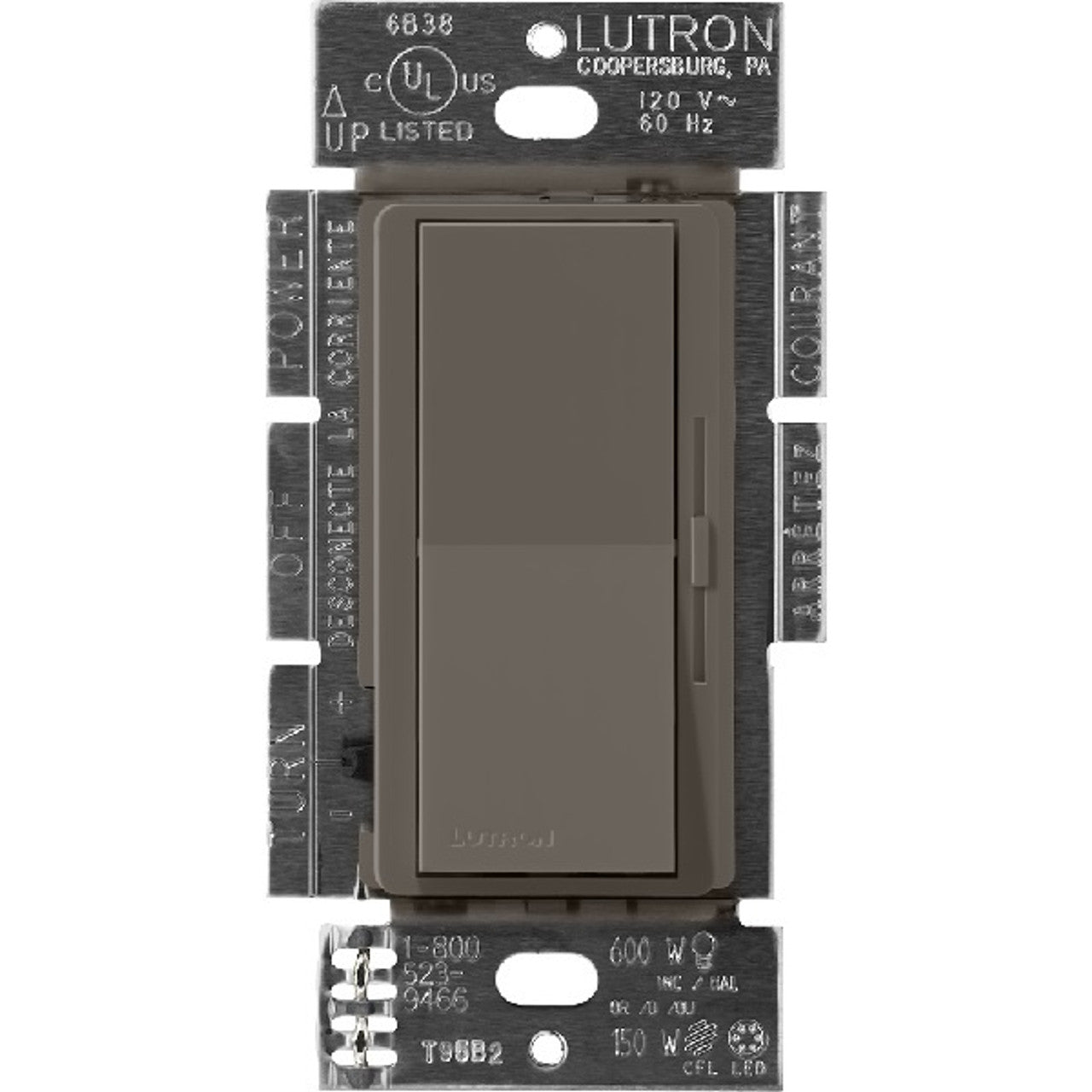 Lutron Diva dimmer switch in Truffle