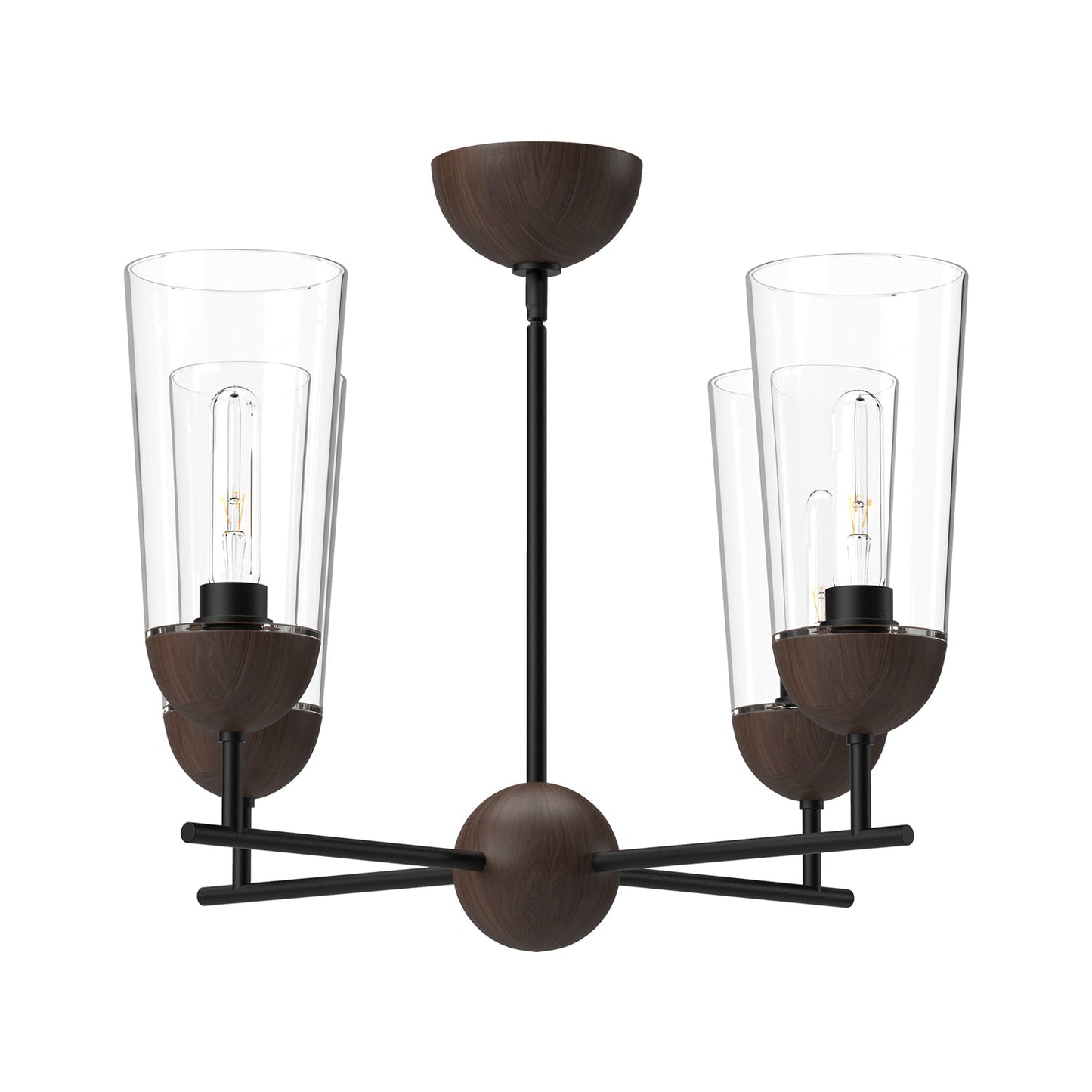 Alora Mood Emil matte black chandelier CH542324MBWT