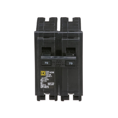 Square D 70 Amp 2 Pole 120/240VAC Homeline Circuit Breaker Plug-In 10kA