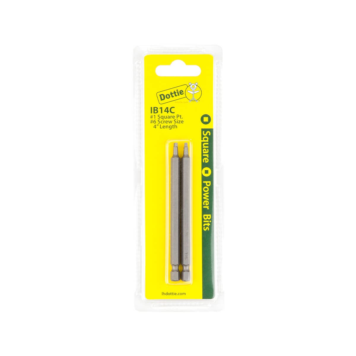 Dottie IB14C Dottie #1 x 4 in Square Drive Power Bit (Carded) IB14C