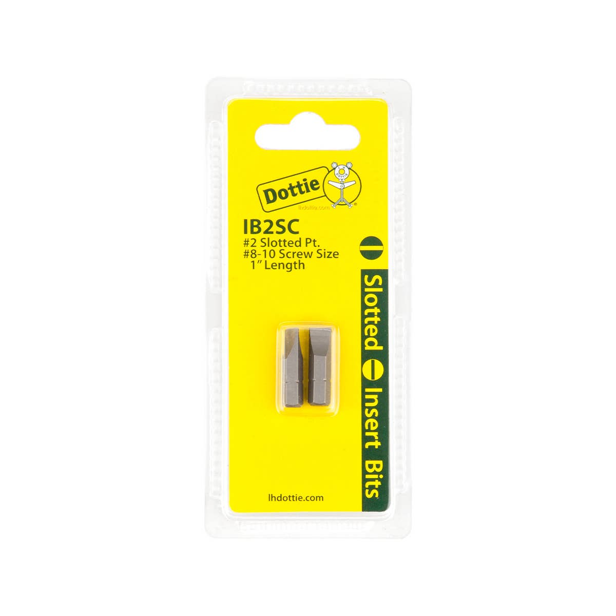 Dottie IB2SC Dottie #2 x 1 in Slotted Insert Bit (Carded) IB2SC
