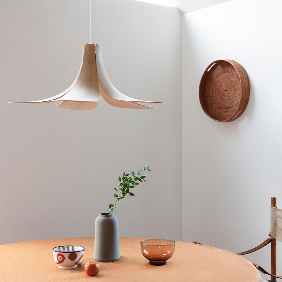 UMAGE Jazz Light Oak Replacement Shade — styled interior view