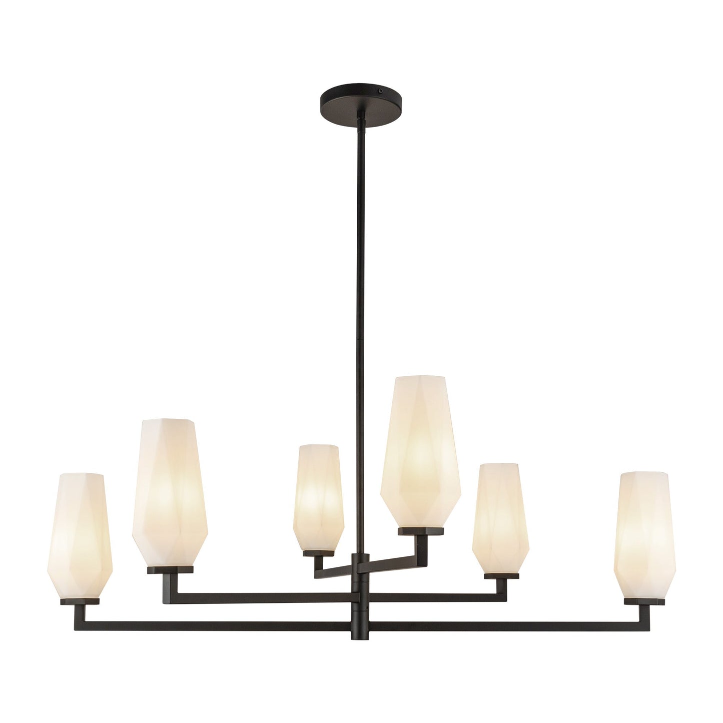 Alora Mood Krysta matte black chandelier CH424135MBOP