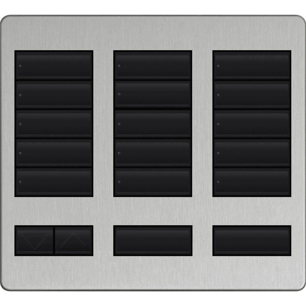 Lutron 15-button keypad faceplate in Metal Finish