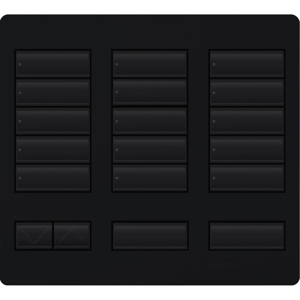 Lutron 15-button keypad faceplate in Midnight