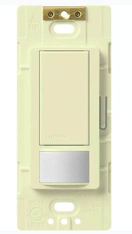 Lutron Maestro vacancy sensor switch in Almond