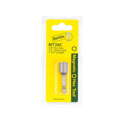 Dottie MT38C Dottie 3/8 in x 1-3/4 in Magnetic Nut Driver (Carded) MT38C