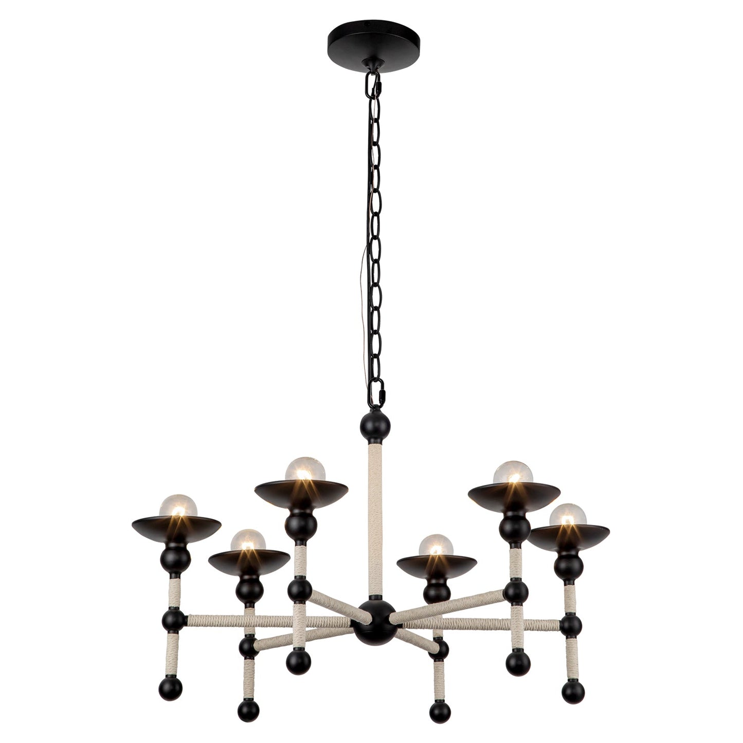 Alora Nadine matte black chandelier CH343625MBCN