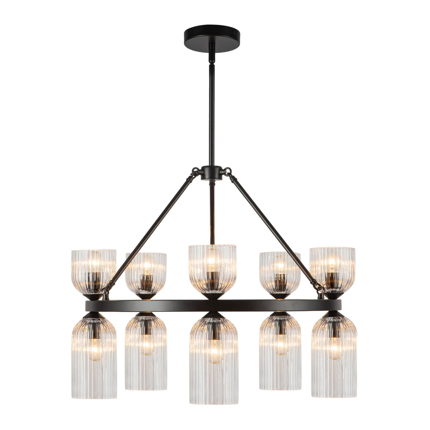 Alora Mood Nelly matte black chandelier CH442626MBCR