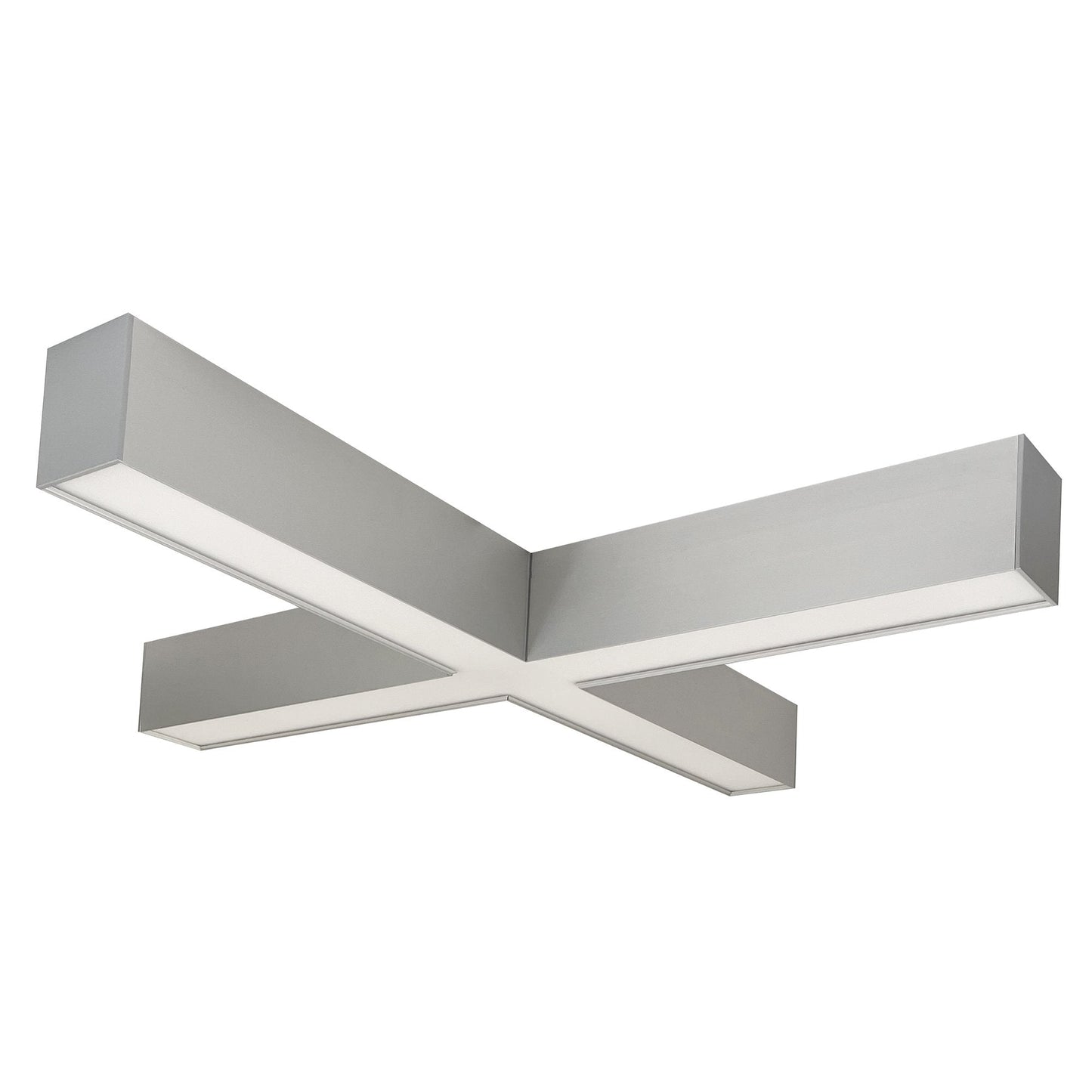 Nora Lighting NLUD-X334A/OS "X" Shaped L-Line LED Indirect/Direct Linear, 6028lm / Selectable CCT, Aluminum finish, with M...