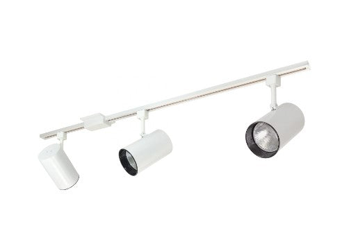 Nora Lighting NTL-151 4-ft Track Pack with (3) Flat Back Cylinder PAR30 Track Heads, White