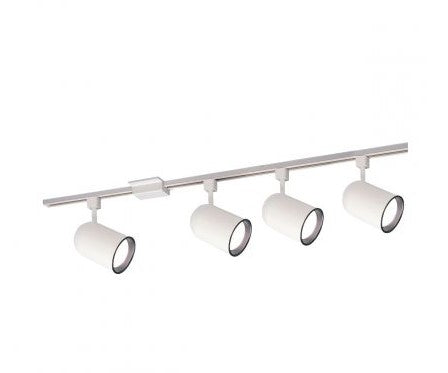 Nora Lighting NTL-156/4H 4-ft Track Pack with (4) Round Back Cylinder PAR30 Track Heads, White