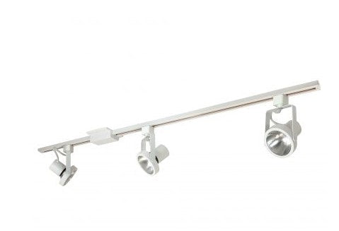 Nora Lighting NTL-158 4-ft Track Pack with (3) Gimbal Ring PAR30 Track Heads, White