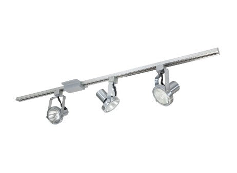 Nora Lighting NTL-158N 4-ft Track Pack with (3) Gimbal Ring PAR30 Track Heads, Natural Metal
