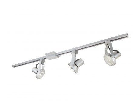 Nora Lighting NTL-158S 4-ft Track Pack with (3) Gimbal Ring PAR30 Track Heads, Silver