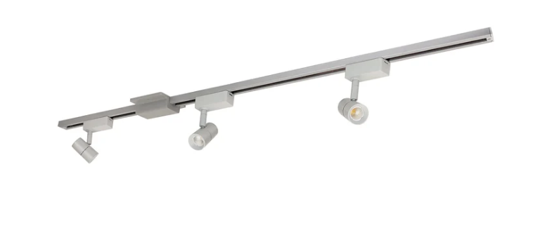 Nora Lighting NTLE-85040S 4-ft Track Pack with (3) Aiden 800lm LED 80+ CRI 4000K Track Heads, Silver