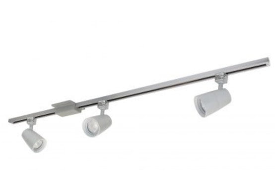 Nora Lighting NTLE-875935S 4-ft Track Pack with (3) MAC XL 1250lm LED Track Heads, 3500K, Silver Finish