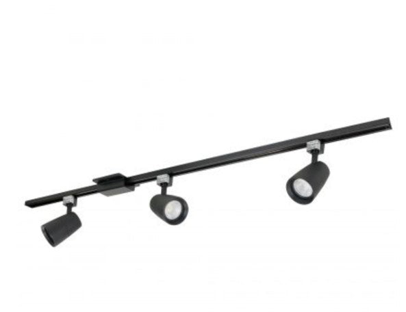 Nora Lighting NTLE-875940B 4-ft Track Pack with (3) MAC XL 1250lm LED Track Heads, 4000K, Black Finish