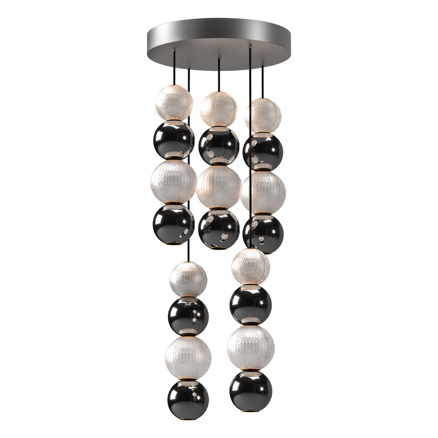 Alora Onyx polished nickel multi-pendant MP321805PN