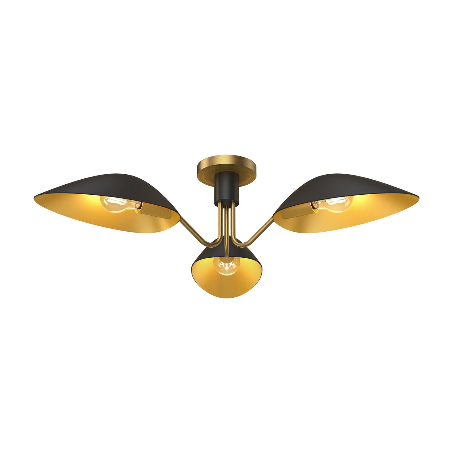 Alora Mood Oscar aged gold semi-flush mount SF550332MBAG