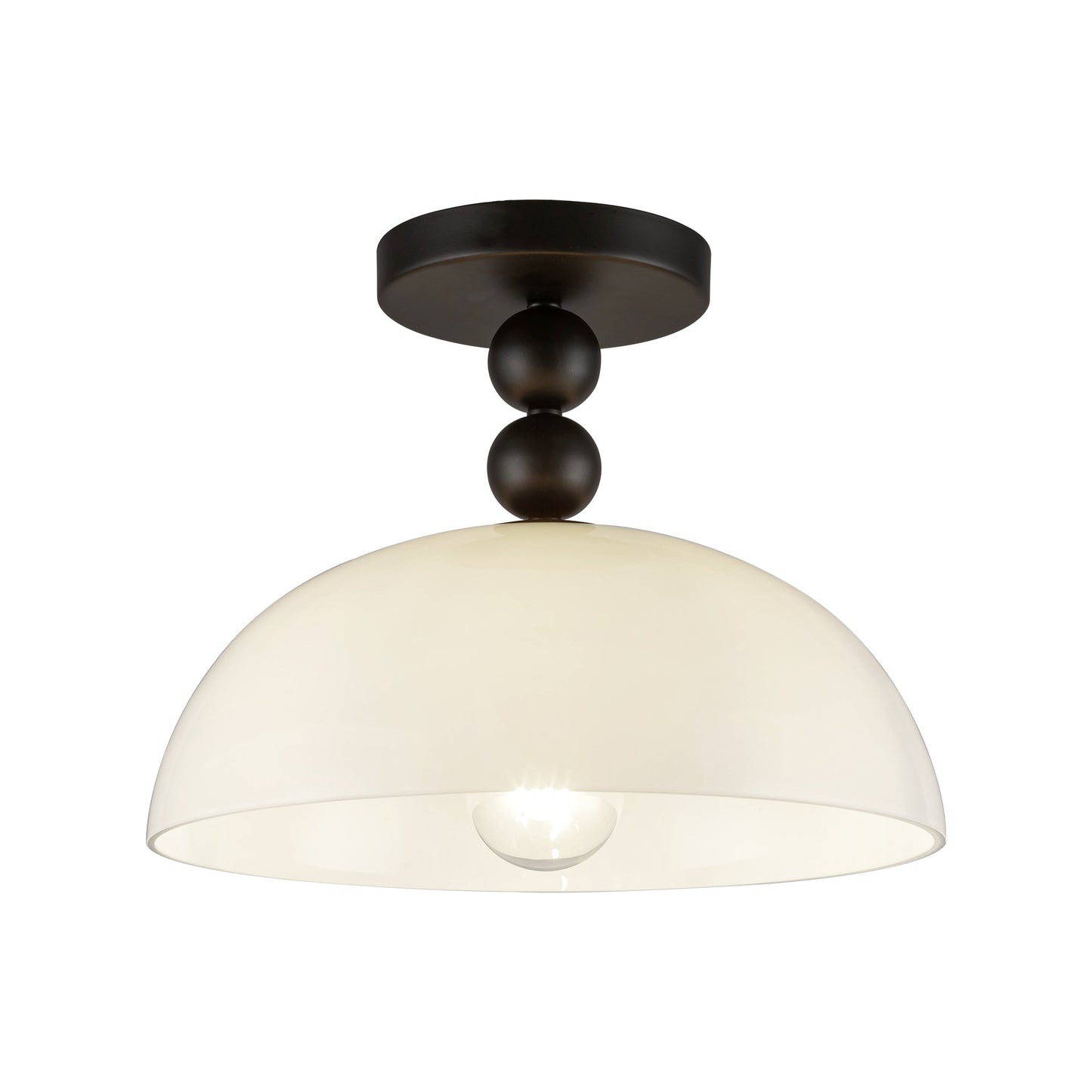 Alora Mood Paisley matte black semi-flush mount SF459012MBGO
