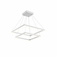Kuzco Lighting Piazza CH88224-WH LED chandelier with white finish and modern geometric design for contemporary interiors