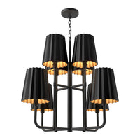 Alora Mood Plisse matte black chandelier CH528830MB