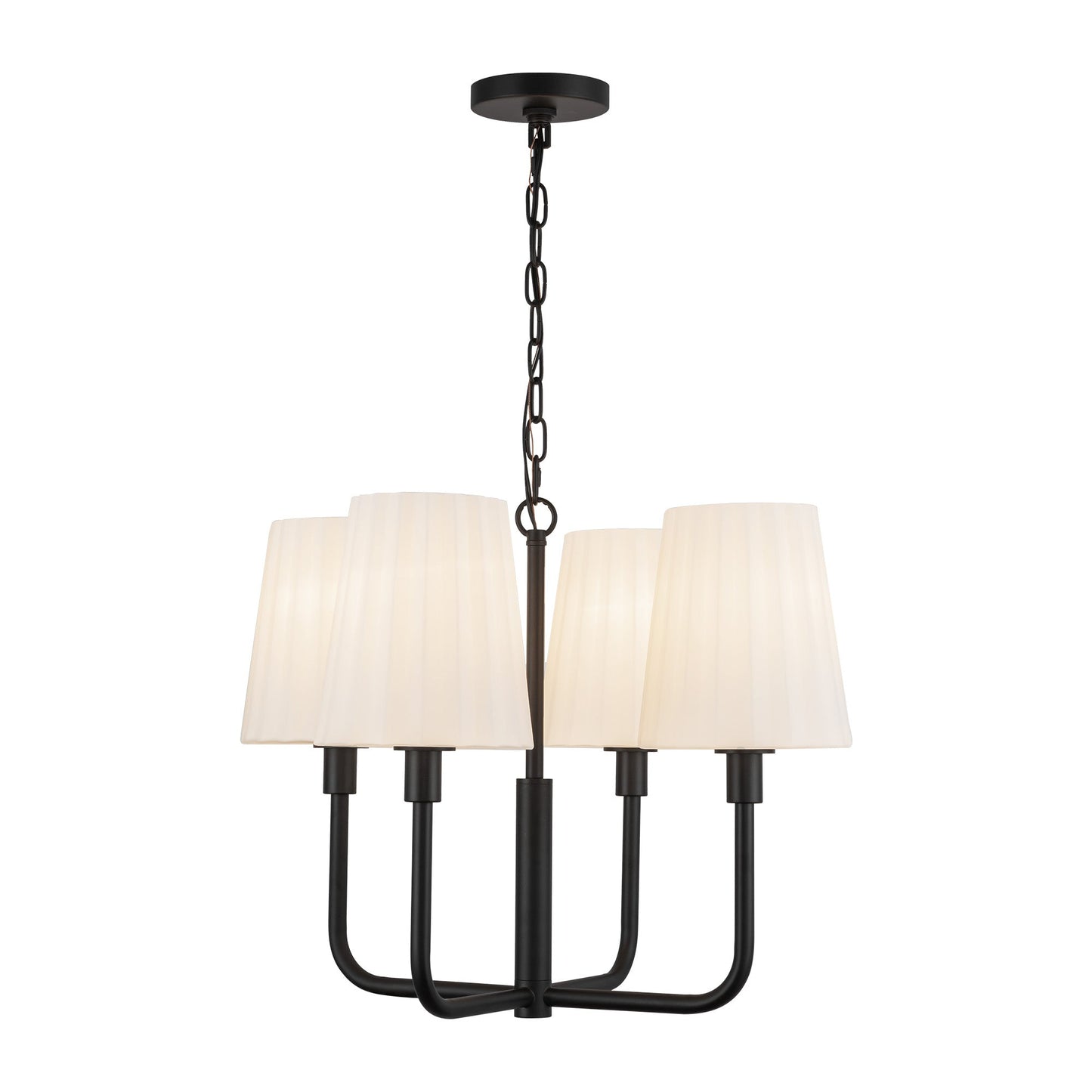 Alora Mood Plisse matte black chandelier CH628423MBOP