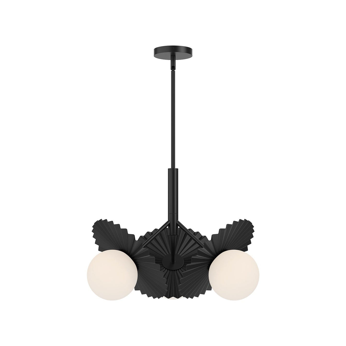 Alora Mood Plume matte black chandelier CH501322MBOP