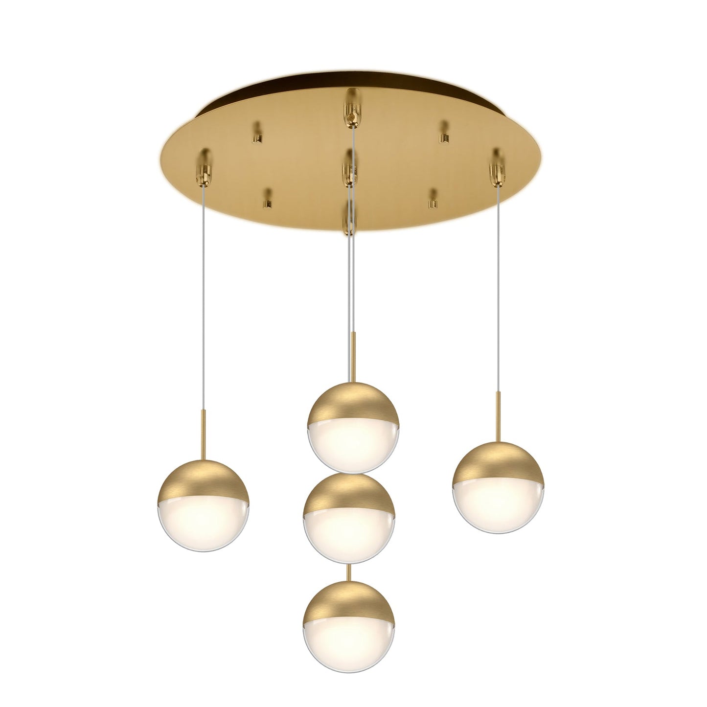 Kuzco Pluto brushed gold multi-pendant MP402801BG-05