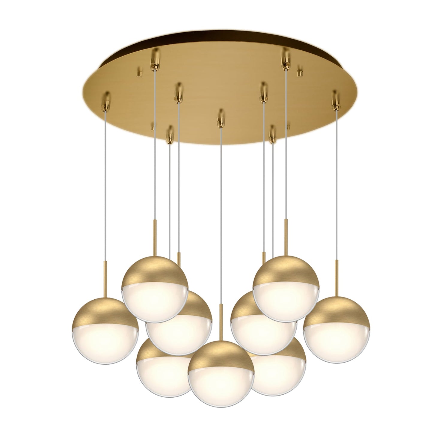 Kuzco Pluto brushed gold multi-pendant MP402801BG-09
