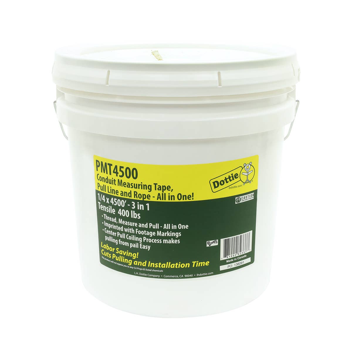 Dottie PMT4500 Dottie 1/4 in x 4500 ft 3-in-1 Pull Line Measuring Tape PMT4500