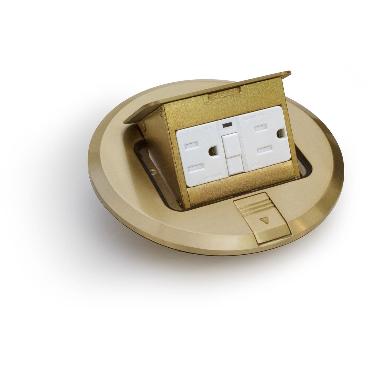 Lew Electric PUFP-B Brass pop-up floor box cover