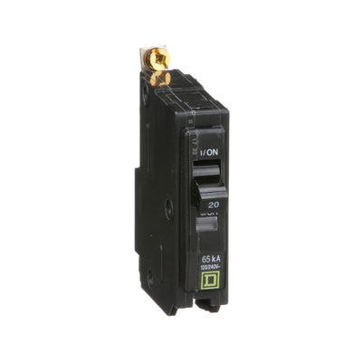 Square D 20A 120/240V 1-Pole Bolt-On Miniature Circuit Breaker 65kA Interrupt Rating