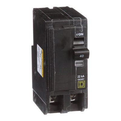 Square D 40 Amp 120/240V 2-Pole Plug-In Circuit Breaker 22kA Interrupt Rating