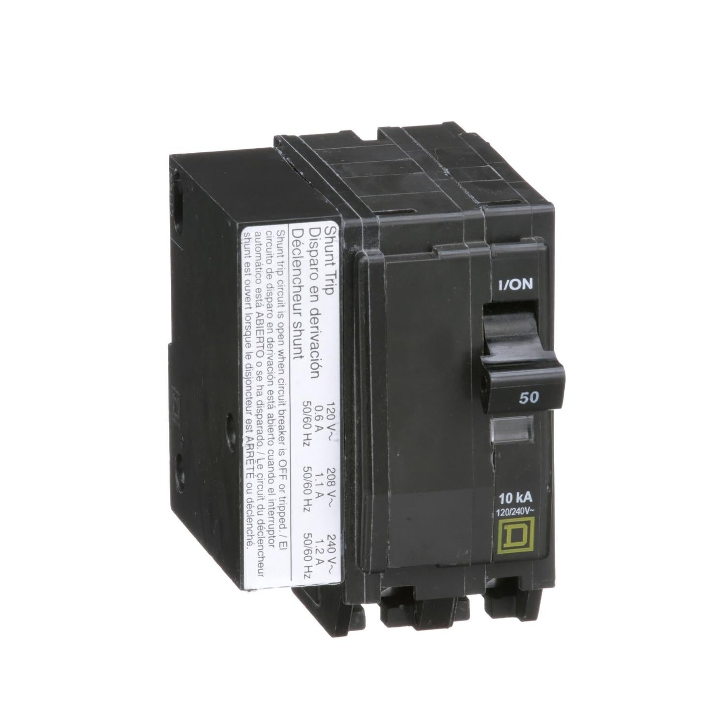 Square D 50A 2-Pole 120/240V QO Series Shunt Trip Circuit Breaker