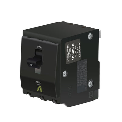 Square D 15 Amp 240 Volt 3 Pole Plug-In Circuit Breaker 10kA Interrupt Rating QO Series