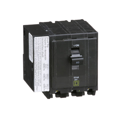 Square D 60A 3 Pole Miniature Circuit Breaker 120/240V QO Series Plug-In